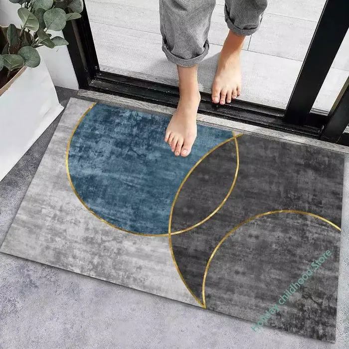 Tapis d'entrée antidérapant moderne super absorbant pour salle de bain