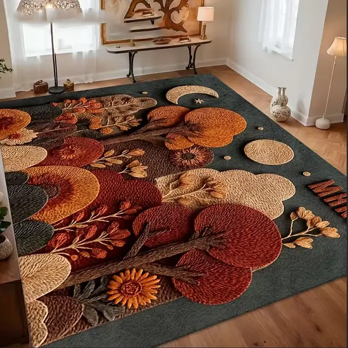 Grand tapis bohème coloré pour salon et chambre