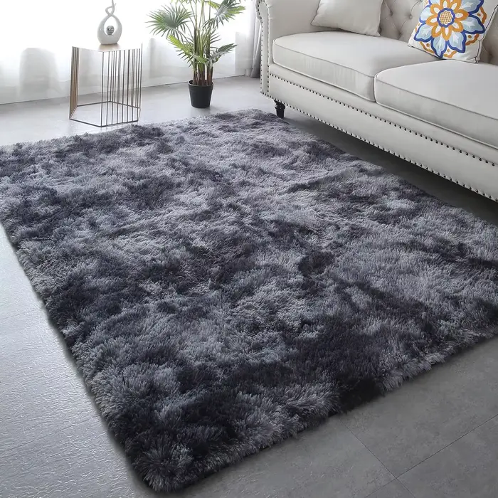 Tapis gris pour salon, en peluche