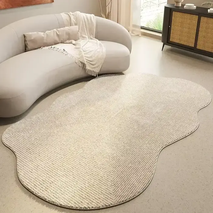 Tapis de salon irrégulier, grande surface, minimaliste, pour chambre à coucher, chevet, peluche, rés