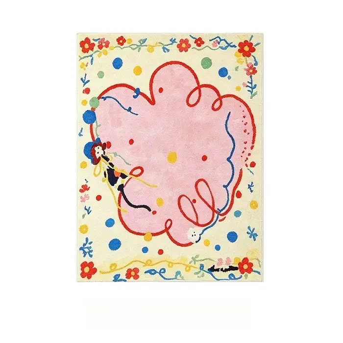 Tapis en peluche couleur Dopamine pour la décoration de chambre, tapis de sol moelleux et doux pour