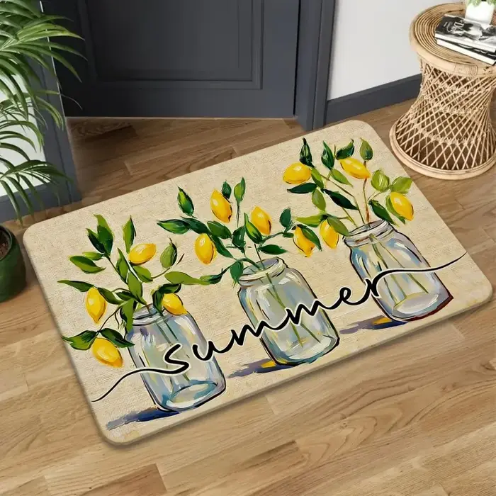 Tapis de porte luxueux motif paon bleu et or vintage