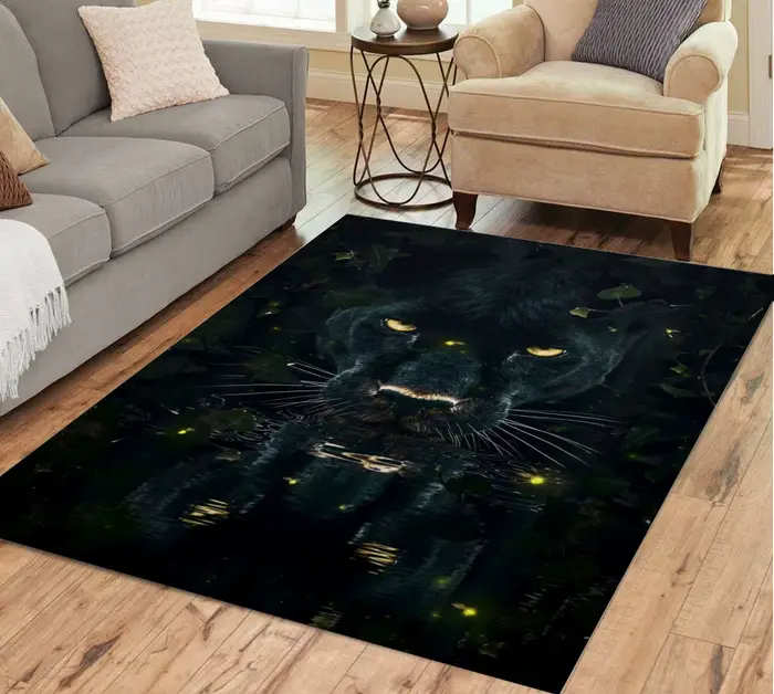 Tapis panthère léopard noir pour salon, grande surface, Animal, Lion, tigre, paillasson pour chambre à coucher, décoration de la maison, Tribal