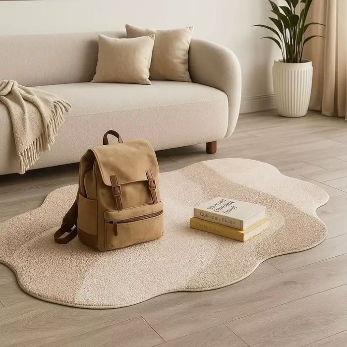 Tapis de chambre à coucher de Style crème confortable, minimaliste, doux, absorbant, antidérapant, pour chambre à coucher
