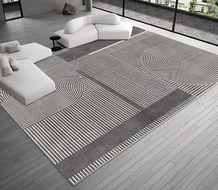 Tapis non pelucheux lavables, style simple, moderne, salon, décoration d'intérieur, chambre à coucher, chevet, sol, porte d'entrée, polymères