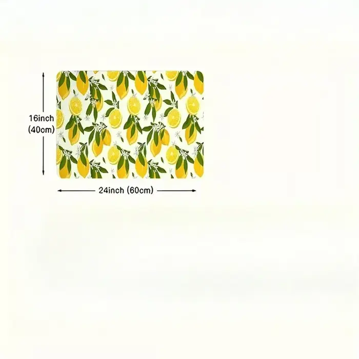 Tapis de cuisine imprimé citron, tapis d'intérieur douillet, lavable, tapis de cuisine, doux et conf