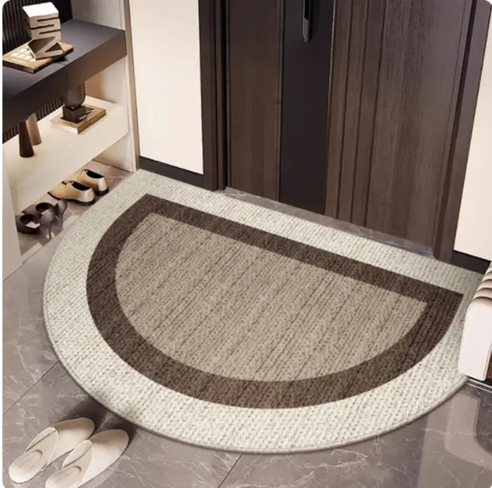 Tapis de porte demi-rond antidérapant pour entrée de maison