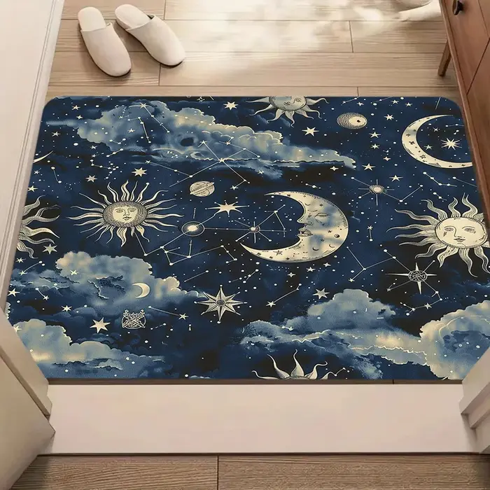 Tapis d'intérieur céleste soleil lune étoile