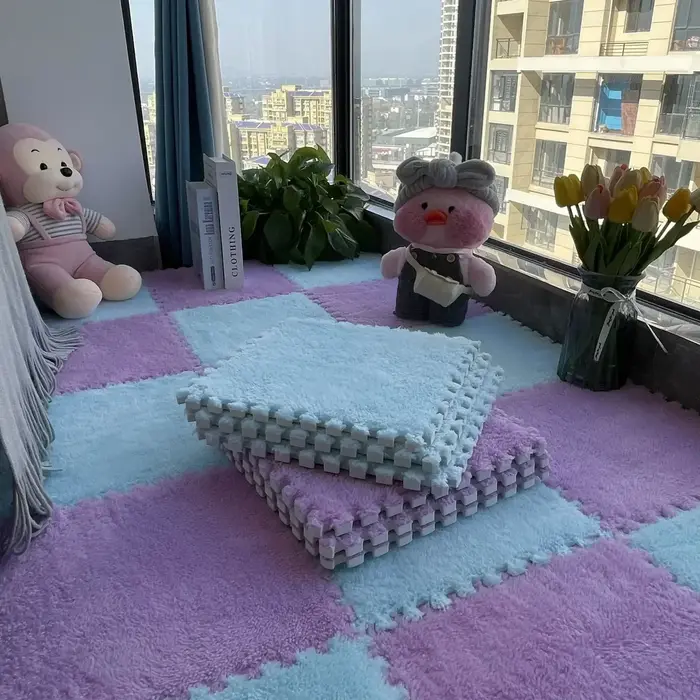 Lea-Tapis en peluche souple pour enfants