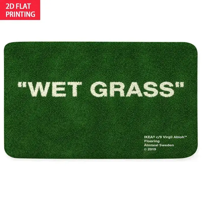 VIKAMA Tapis vert WET GRASS, tapis de salle de bain doux, tapis de bienvenue, tapis de chambre à cou
