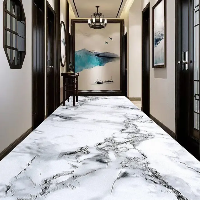 Tapis de couloir long en marbre
