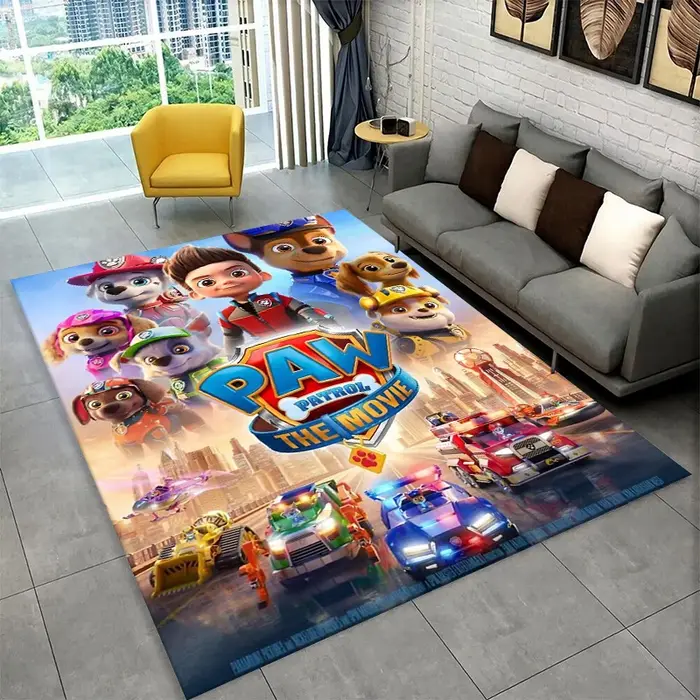 Tapis de dessin animé P-Patrol avec chien mignon pour salle de jeux