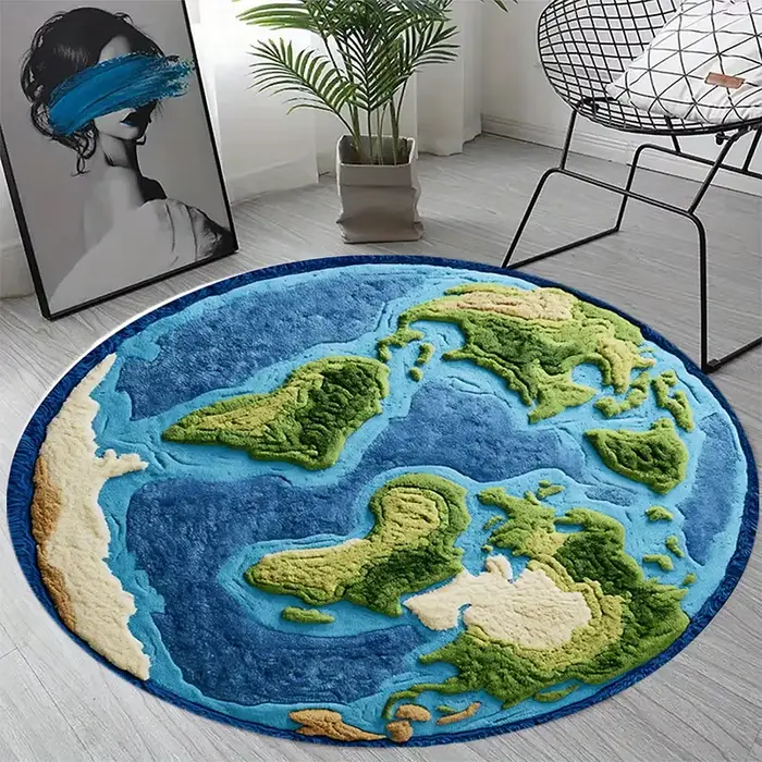 VIKAMA Earth Design Tapis rond doux