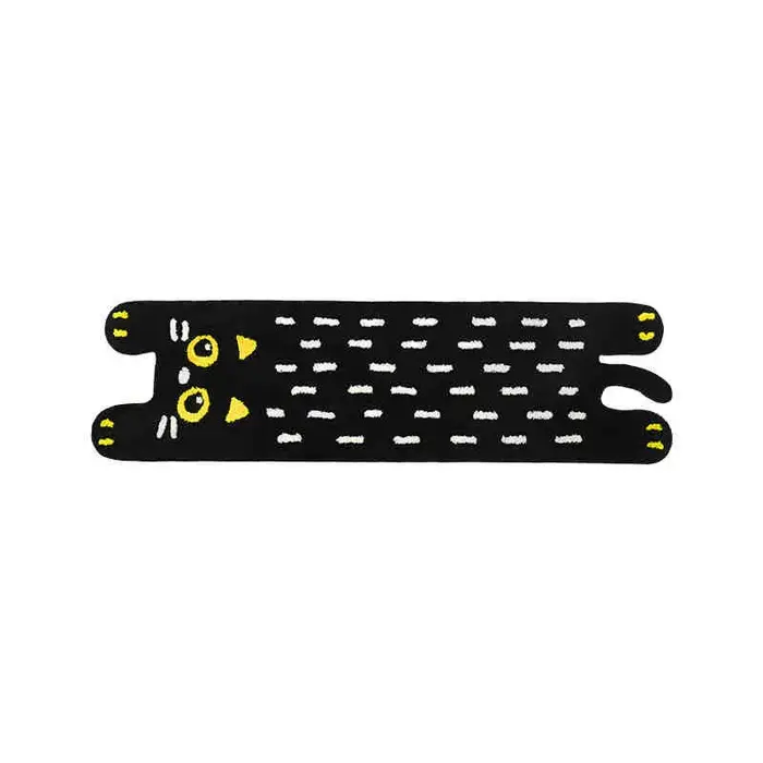 Tapis chat noir de dessin animé, flocqué et tufté, 30x100cm, pour salon, chambre à coucher, tapis de