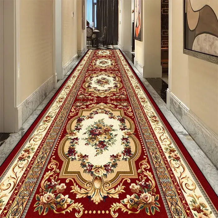 Tapis de Couloir Long de Luxe Européen, Décoration de Salon, Haut de Gamme, Couloir, Hôtel, Allée, P