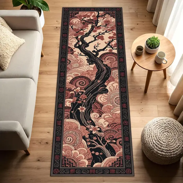 Tapis de style japonais motif fleurs de cerisier