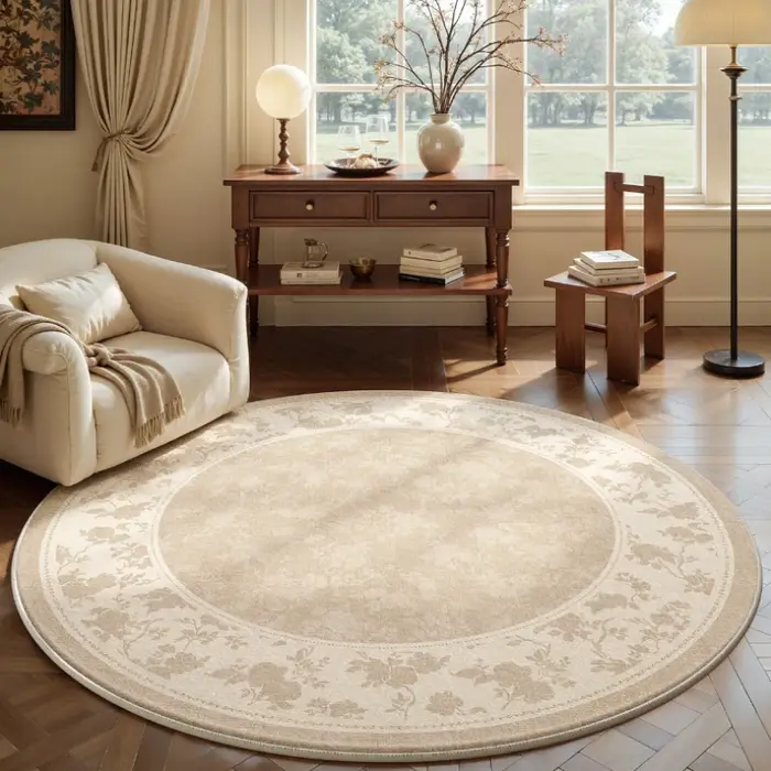 Tapis rond de style français pour la décoration de chambre