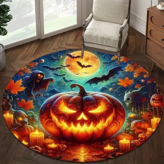 Tapis rond imprimé HD le cauchemar avant noël, exquis, pour salon, chambre à coucher, canapé, porte
