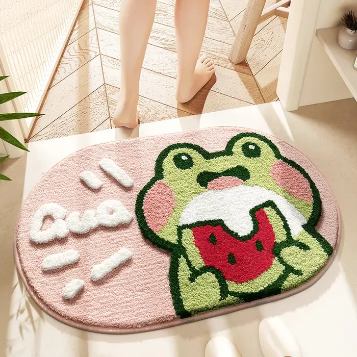 40*60 cm tapis de bain mignon rose dessin animé grenouille salle de bain tapis baignoire entrée impe
