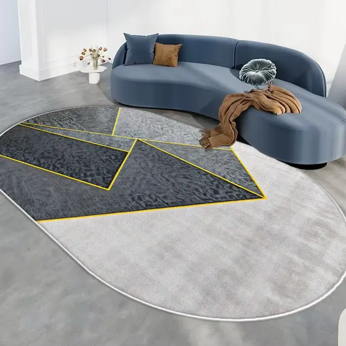 Tapis ovale géométrique nordique, décoration de la maison, salon, canapé, doux, 200x300, chambre à c