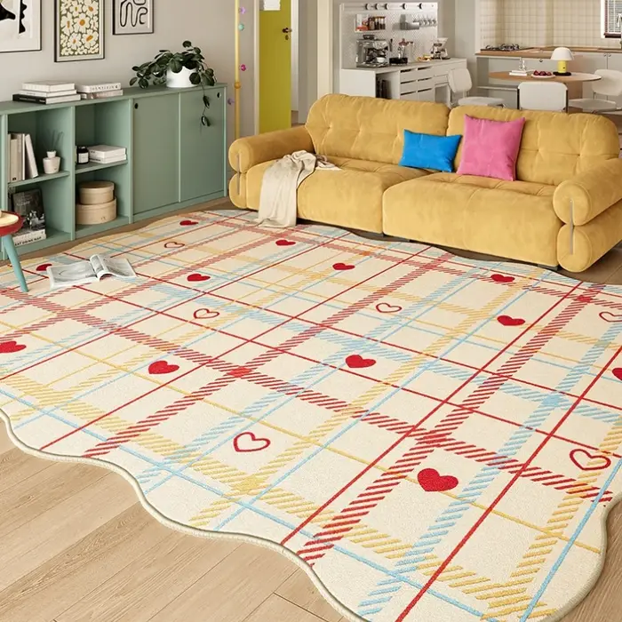 Tapis de décoration de chambre à coucher couleur Dopamine