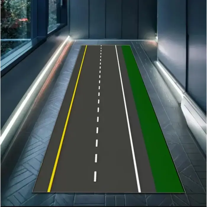 Les tapis sur le thème de l'aéroport sont antidérapants