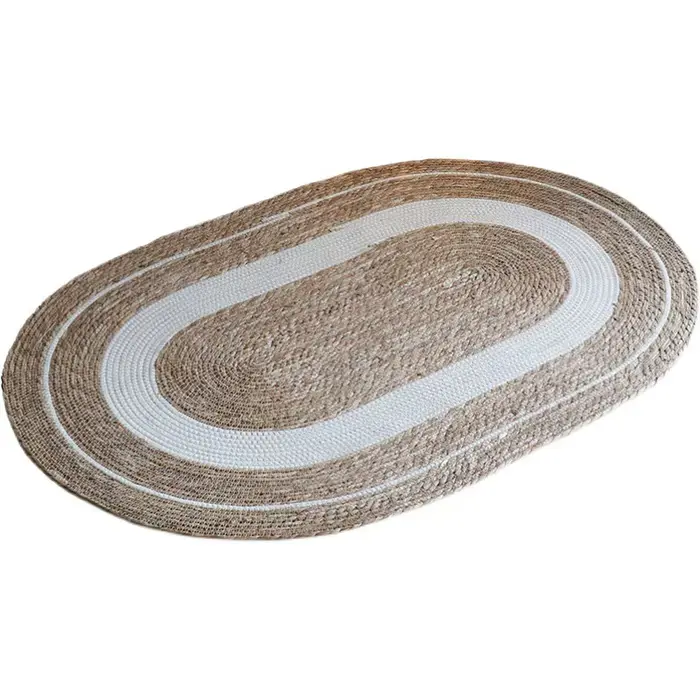 Tapis ovale en jute tissé