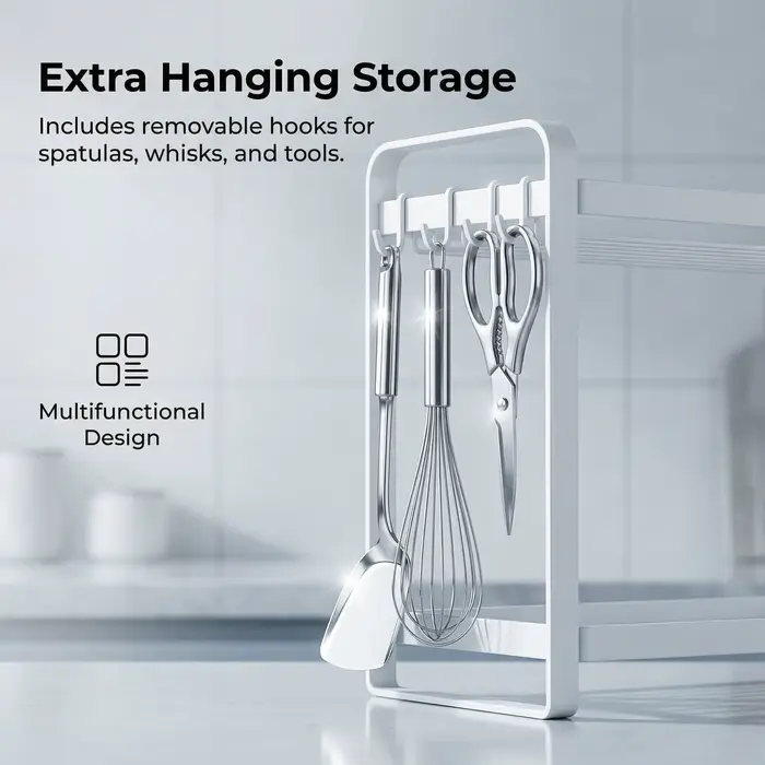 Étagère murale de cuisine en bois pour ustensiles