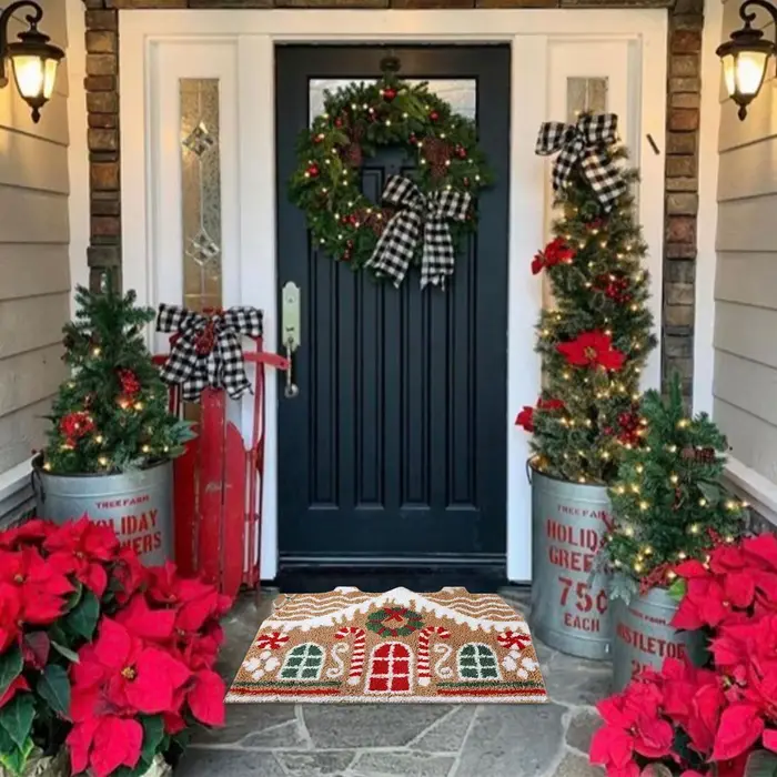 Tapis de porte d'entrée de noël