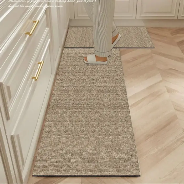 Tapis de cuisine géométrique abstrait de luxe léger