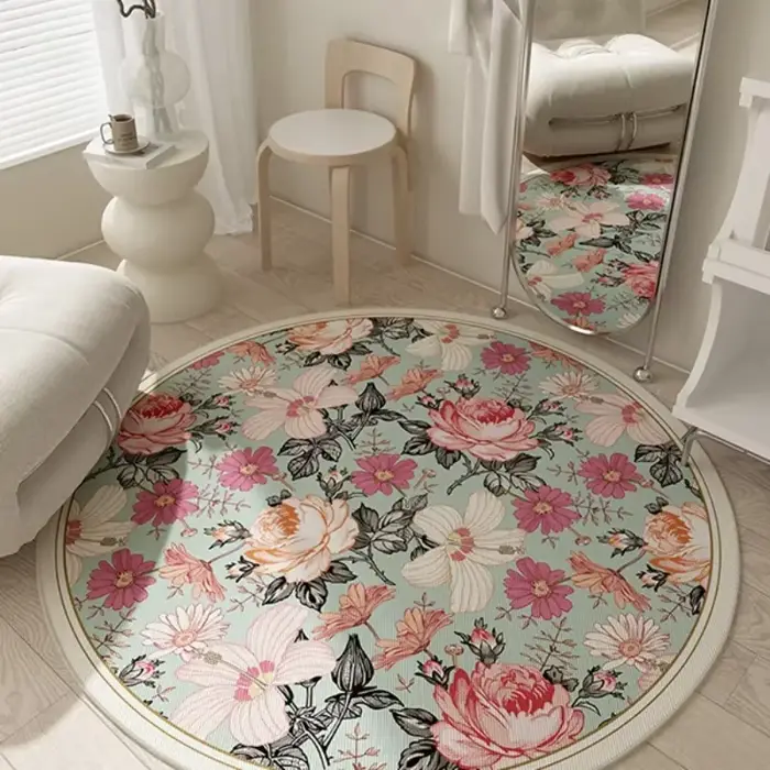 Tapis rond décoration de salon chaise d'étude
