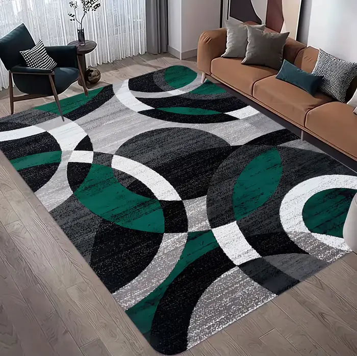 Tapis nordique grande surface Orange marron pour salon, décor de luxe léger, facile à nettoyer, doux