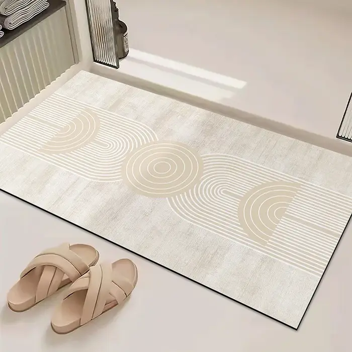 Tapis d'entrée minimaliste à cercles concentriques