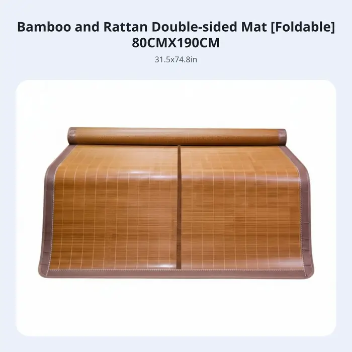 Tapis rafraîchissant double face en bambou, rotin épaissi, pliable, pour dortoir d'été, conception d
