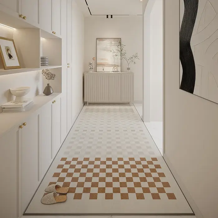 Tapis Long de Couloir, Décoration de Maison, Antidérapant, Polymères Doux, Lavables, Personnalisés