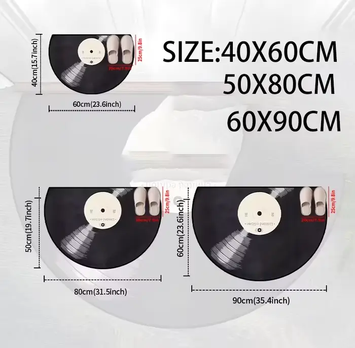 Tapis de porte à motif tournesol sur fond noir plat 2D avec design semi-circulaire