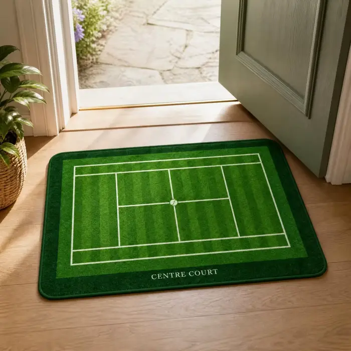 Tapis en velours cristal vert pour terrain de tennis