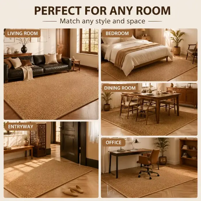 Tapis en faux sisal durable et antidérapant pour couloir