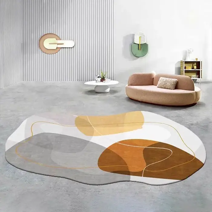 Tapis de salon irrégulier minimaliste moderne