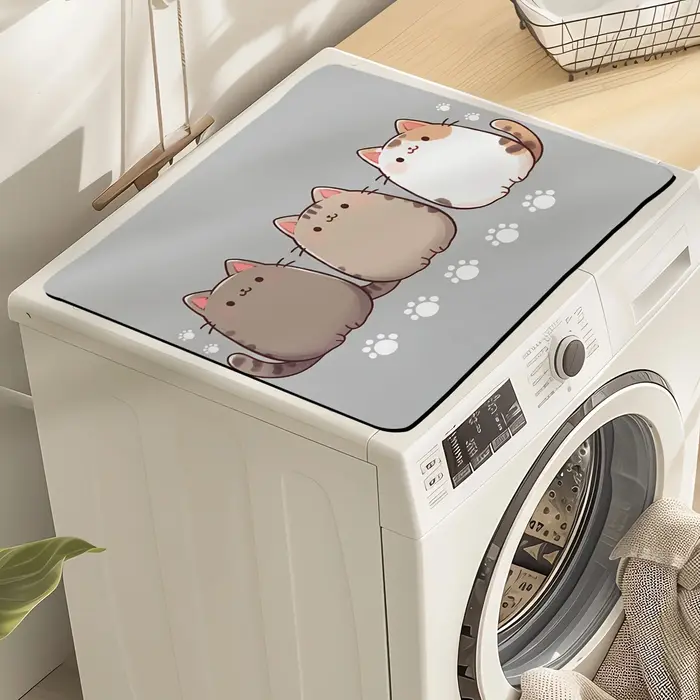 Tapis anti-poussière pour Machine à laver chat mignon