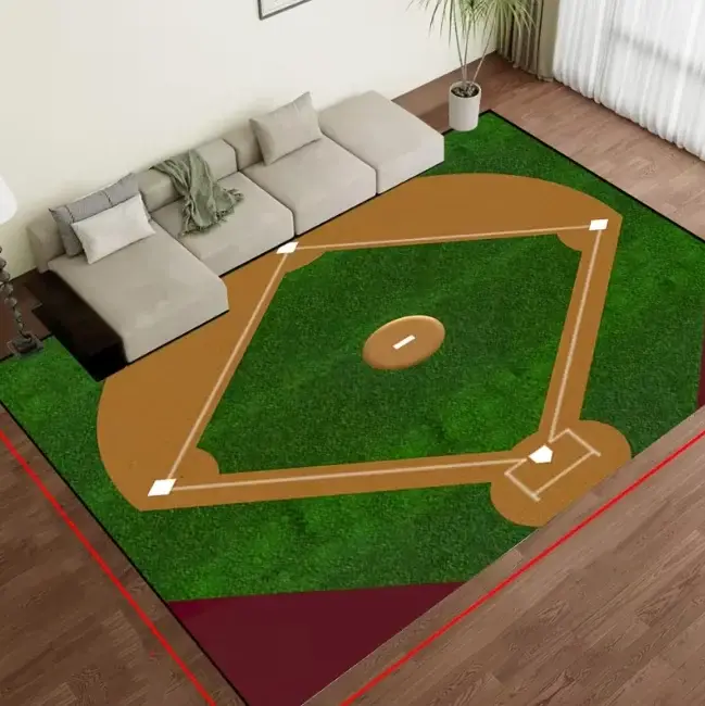 Tapis extérieur grand format à motif terrain de baseball