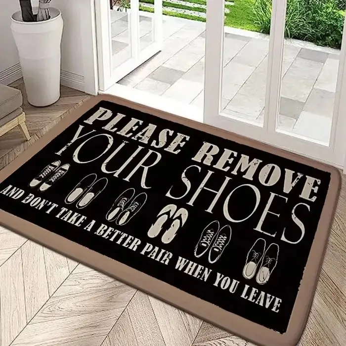 Tapis de bienvenue, veuillez enlever vos chaussures