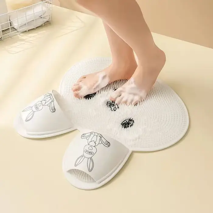 Tapis antidérapant de douche de salle de bain de lapin