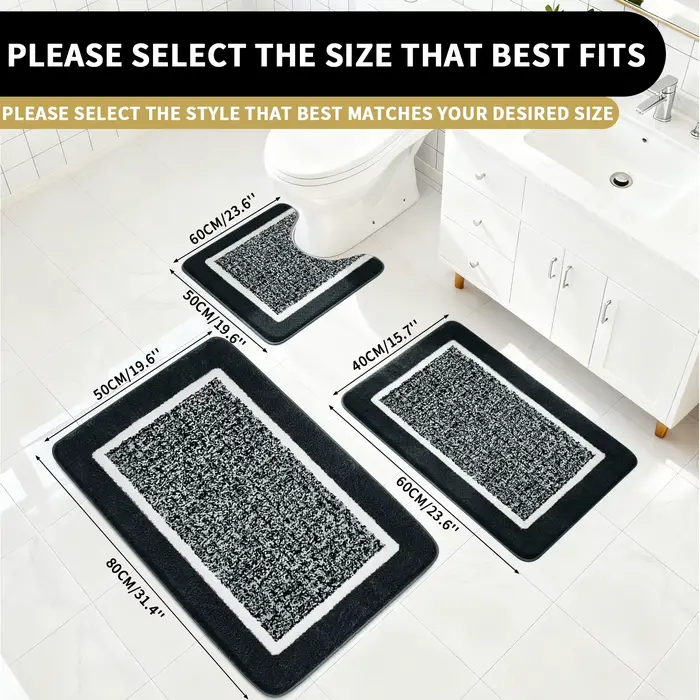 Tapis de salle de bain en peluche, doux, Super absorbant, en microfibre, antidérapant, lavable en Ma