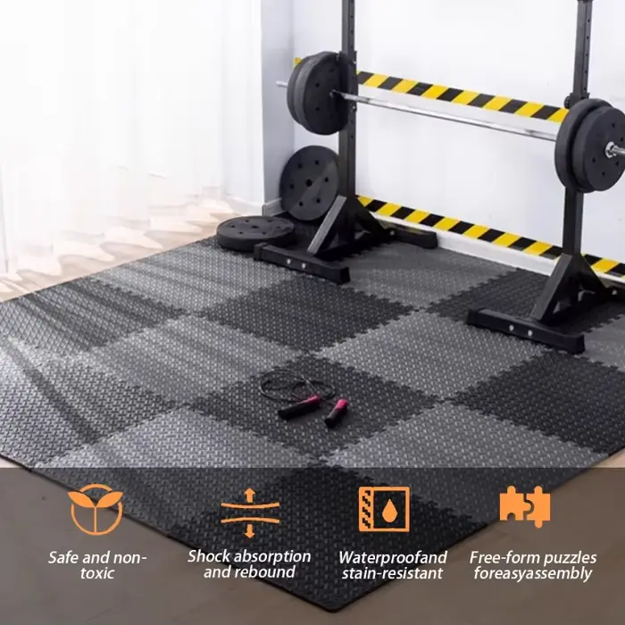 Tapis de protection confortables et amovibles, idéaux pour les sols de salle de sport, tapis de course, tapis tatami, salles de musculation, sols de piscine et Pilates - M
