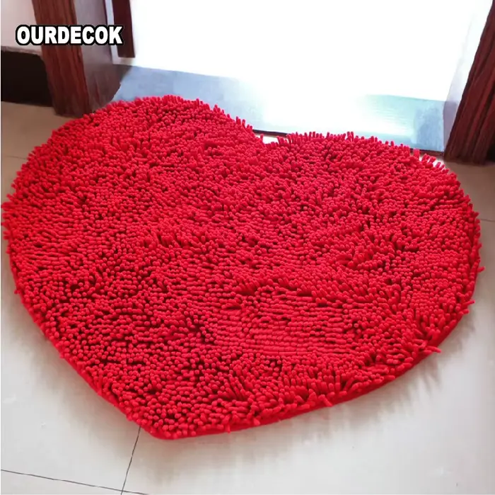 1 pièces produits de décoration pour la maison moelleux rouge amour coeur chambre tapis