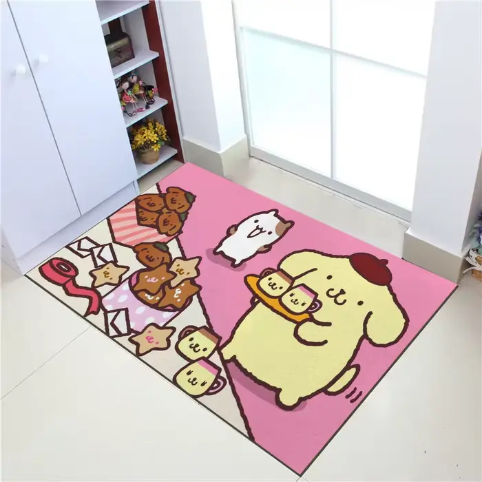 Tapis de sol de cuisine Pompompurin, antidérapant, pour porte d'entrée, bienvenue pour la maison, le