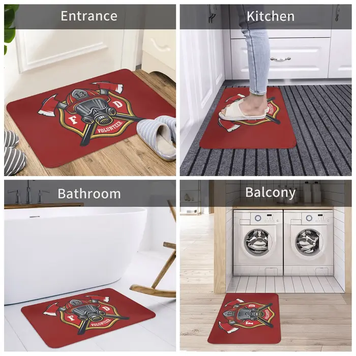 Tapis de porte d'entrée de crâne de pompier