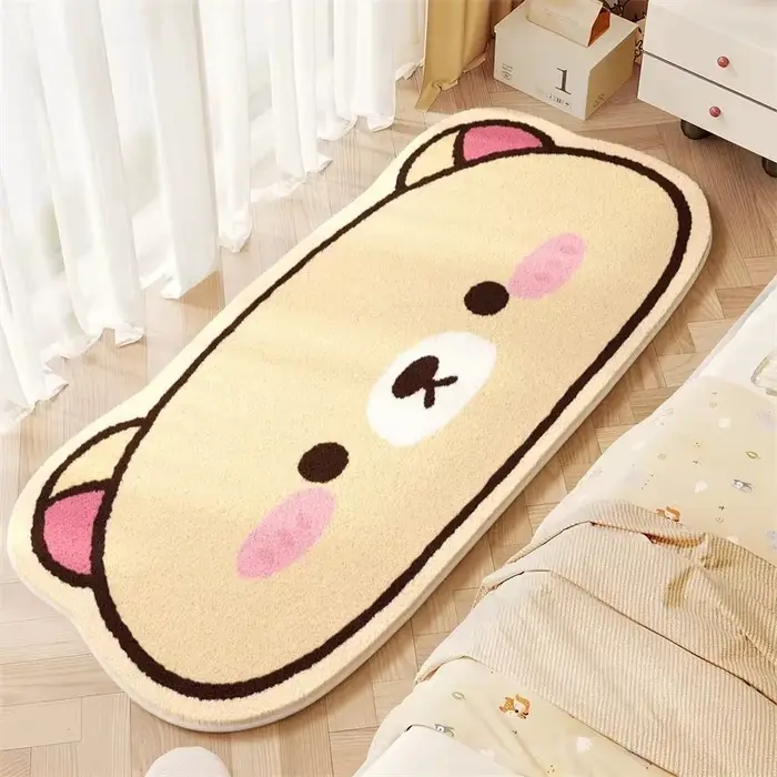 Tapis long en peluche Kawaii Rilakkuma