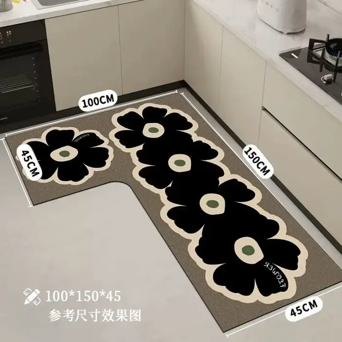 Tapis de sol de cuisine au design minimaliste avec coussin absorbant l'eau en terre de diatomée